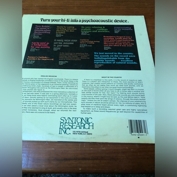 Environments The Magic Of Psychoacoustic Sound LP Record Album - Picture 2 of 8